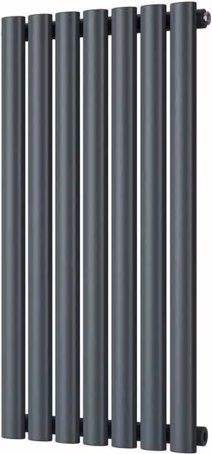 Omeara Anthracite Vertical Single Panel Radiator with Feet, W: 40.6 cm, H: 80 cm