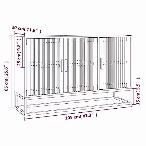 vidaXL Classic Sideboard in Brown, W/D/H: 105 x 30 x 65 cm – 3