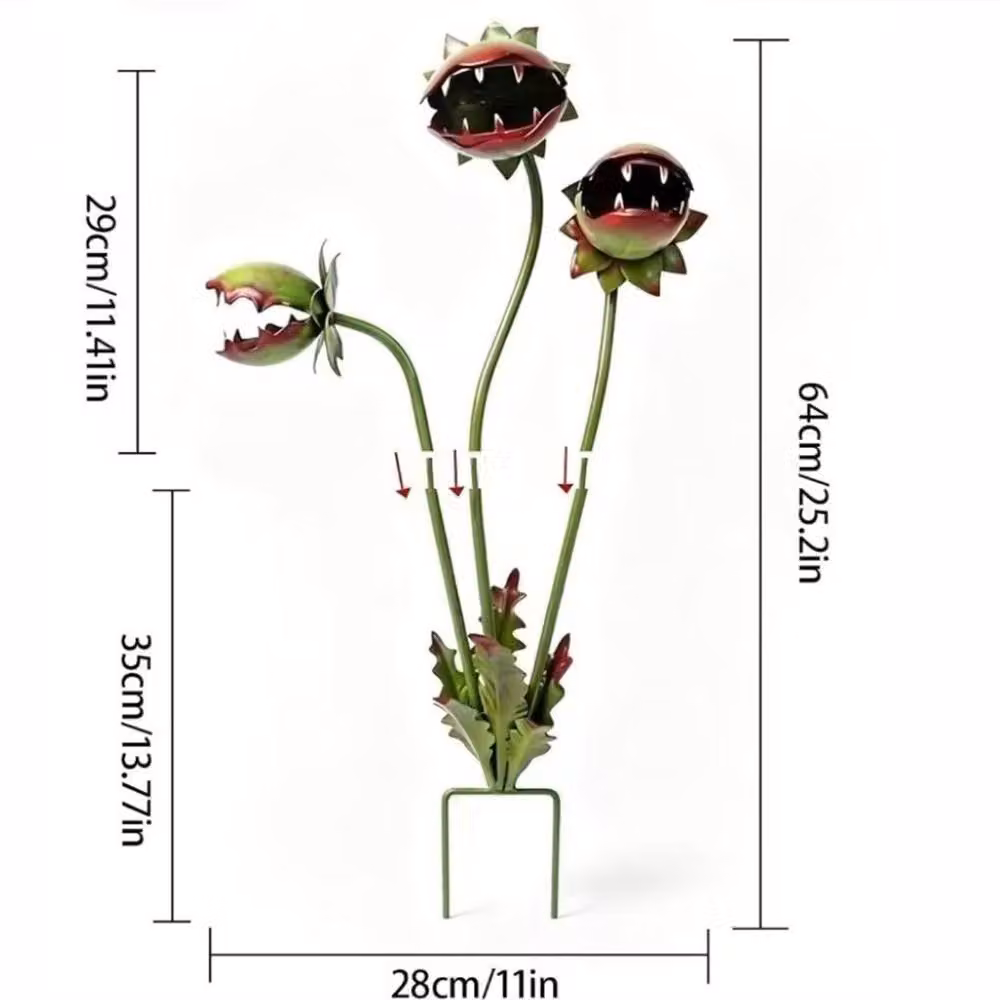 Quipulse Creative Venus Flytrap Metal Ground Plug Ornament in Multicolour – 3