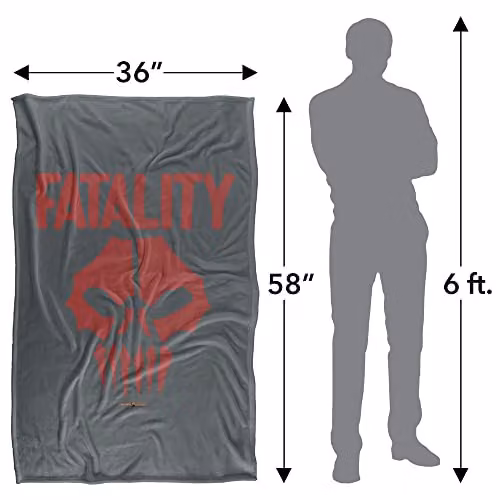 LOGOVISION Mortal Kombat 9 Mortal Kobatfatality Super Soft Silky Touch Fleece Throw Blanket, Multicolour and Grey, W: 91 cm, D: 147 cm – 2