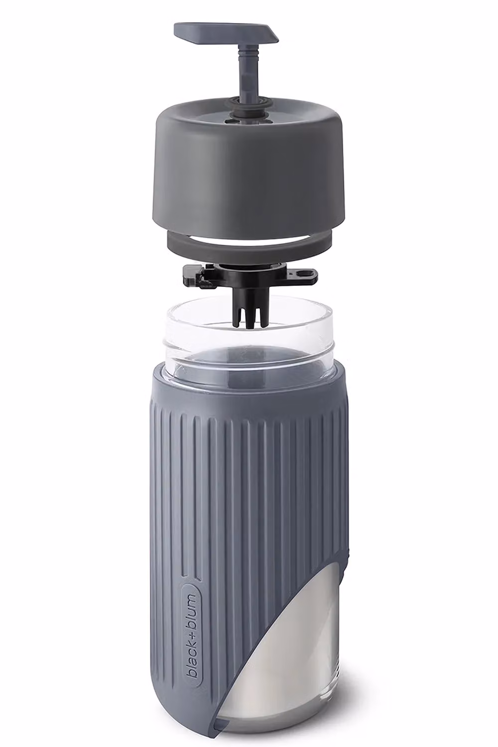 Black + Blum Double Walled Glass Travel Mug with Lid, Grey – 6