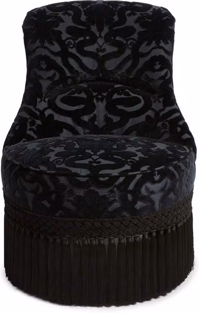 House of Hackney Gascoigne Velvet Bedroom Chair in Black