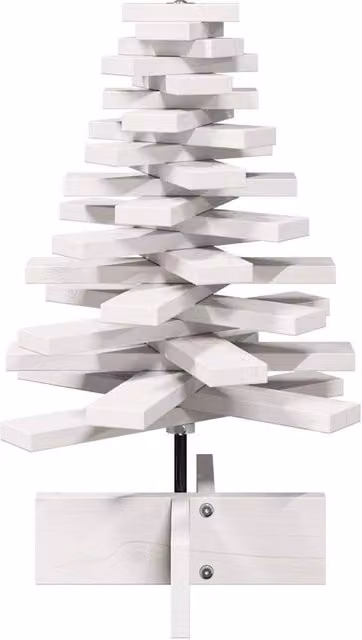 Berkfield Home White Wooden Tabletop Christmas Tree, Height: 60 cm, Width: 40 cm, Depth: 40 cm