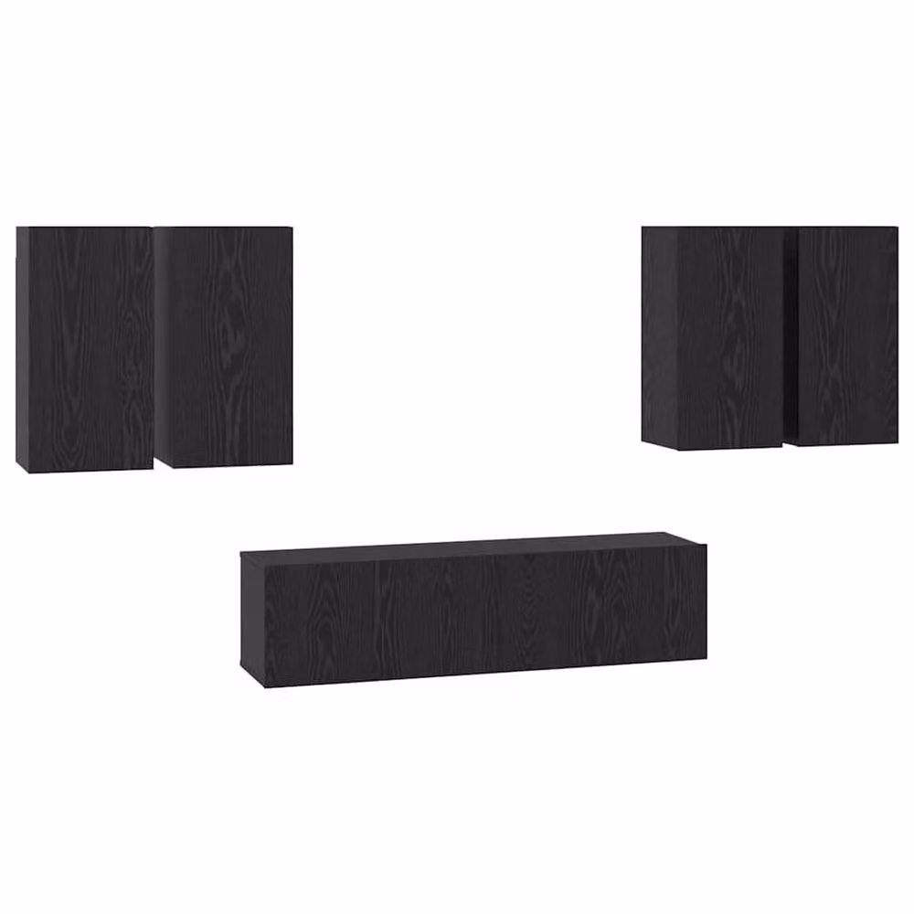 Berkfield Home 6-Piece TV Cabinet Set in Black Oak, W/D/H: 60 x 30 x 30 cm – 3