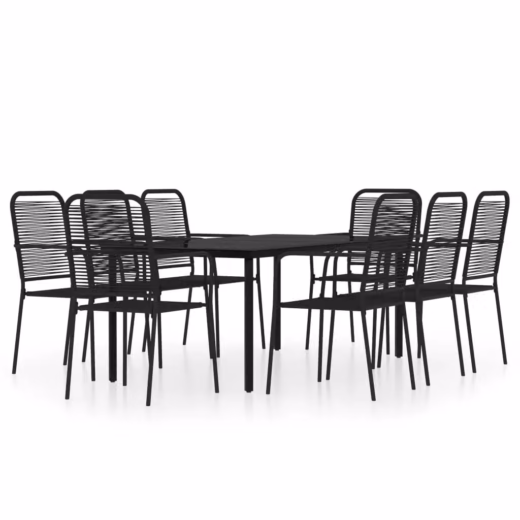Berkfield Home 9 Piece Garden Dining Set in Black – 2