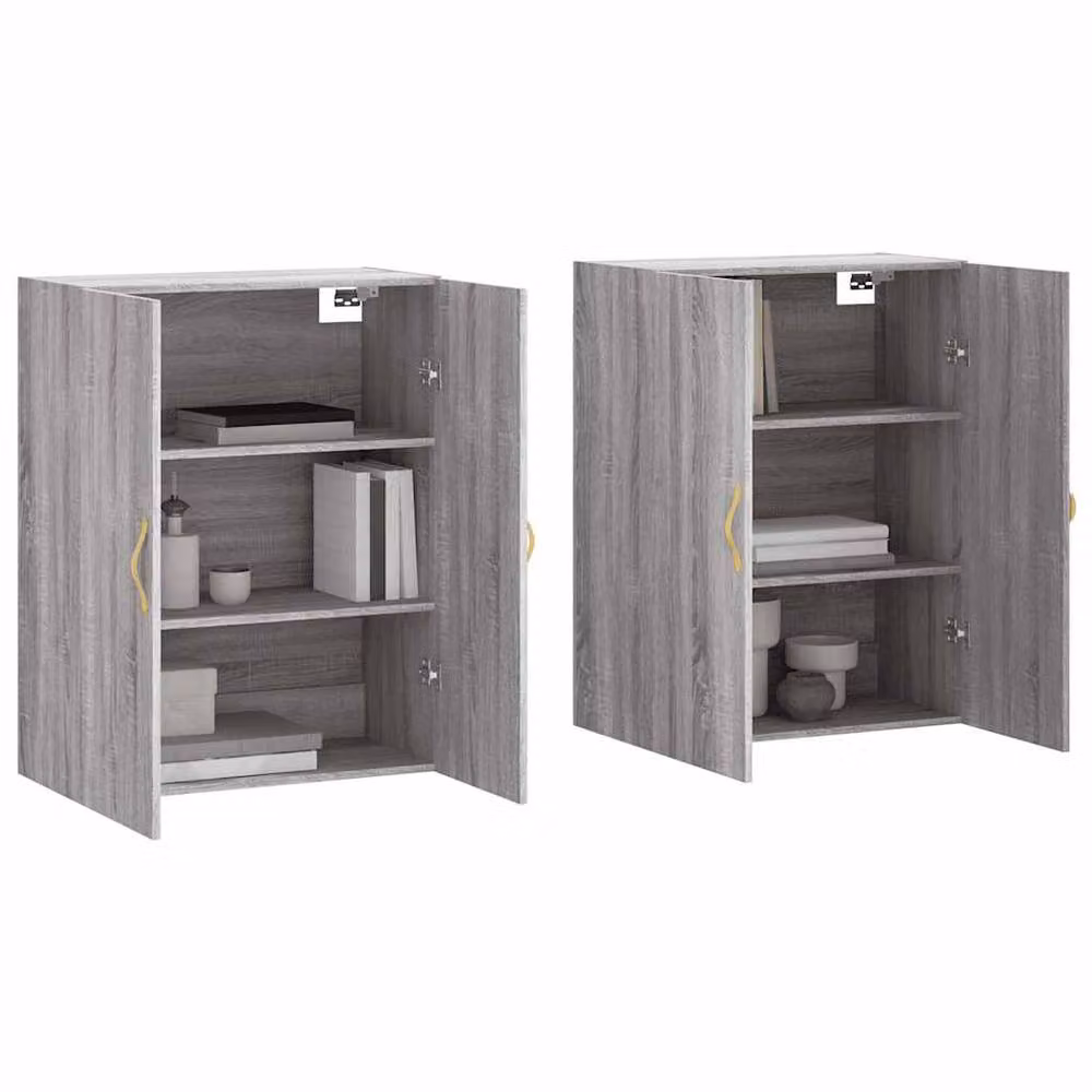 Berkfield Home Set of 2 Wall Mounted Cabinets in Grey Sonoma, W/D/H: 69.5 x 34 x 90 cm – 2