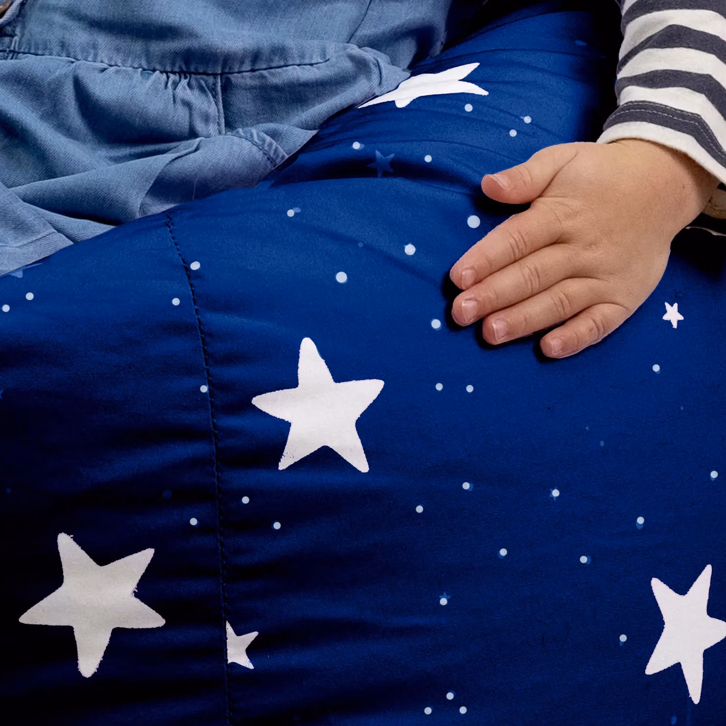 ICON Kids Starry Skies Bean Bag Chair in Blue and Grey Geometric Fabric – 4
