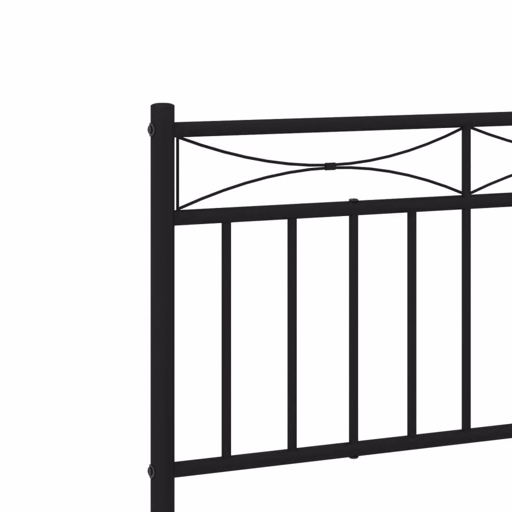 Berkfield Home Metal Bed Frame with Headboard in Black, W/D/H: 180 x 200 cm – 3
