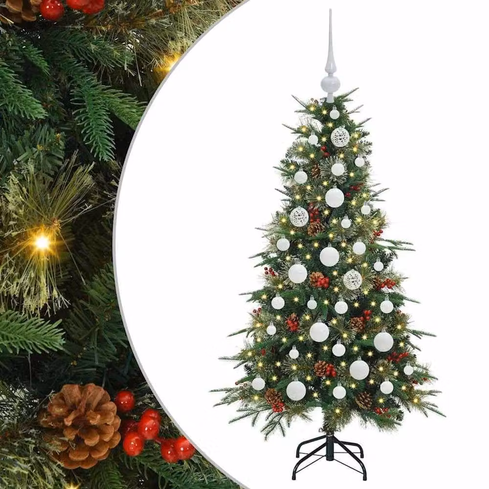 Berkfield Home Green Artificial Hinged Christmas Tree, Height: 120 cm – 2