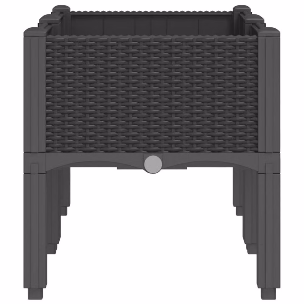 Berkfield Home Garden Planter with Legs in Black Plastic, W/D/H: 80 x 40 x 42 cm – 3