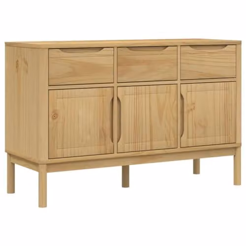 vidaXL FLORO Rustic Sideboard in Wax Brown Solid Pine Wood, W/D/H: 114 x 43 x 74 cm – 1