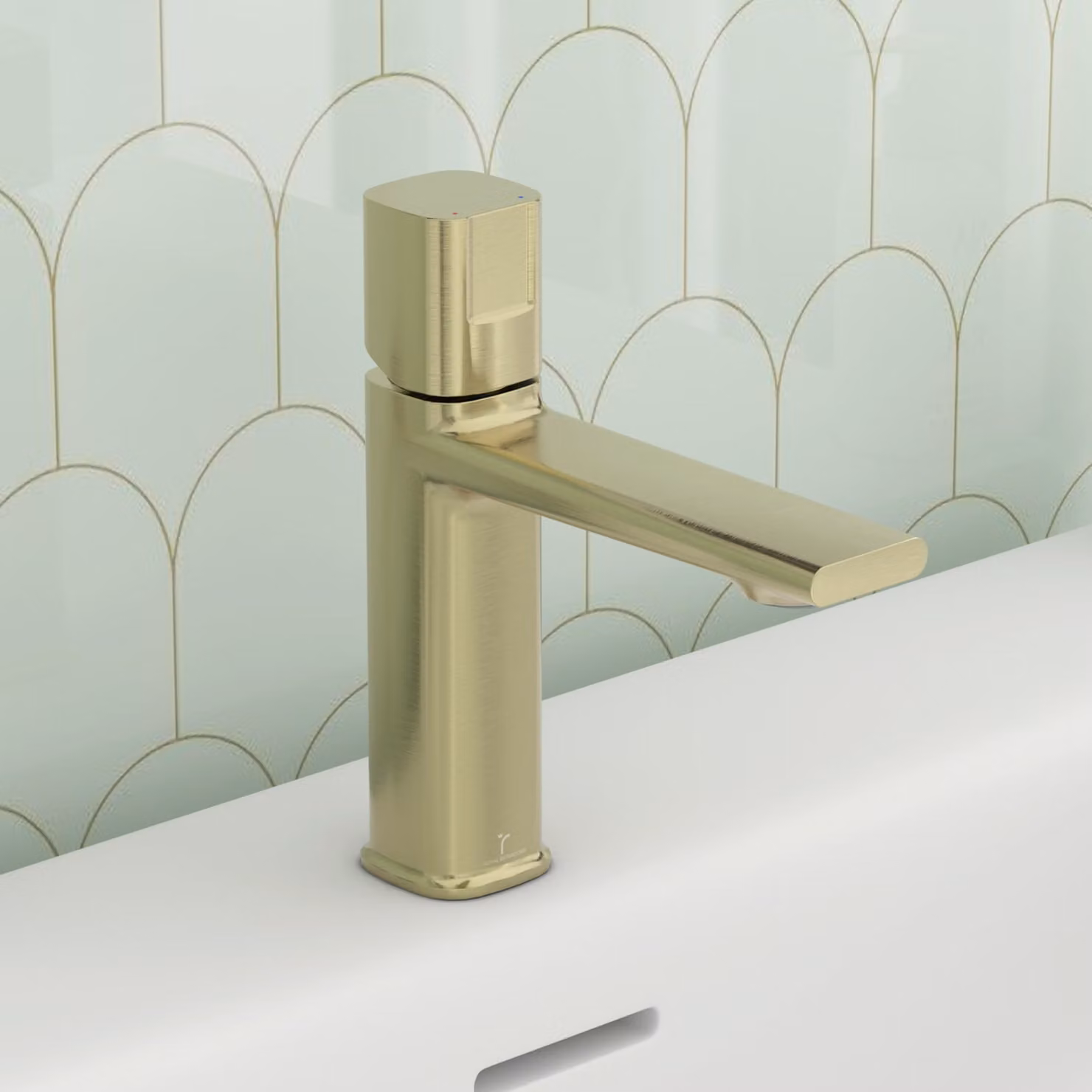 Royal Bathrooms Spin Round Mono Basin Mixer Tap, Single Lever, Brushed Brass