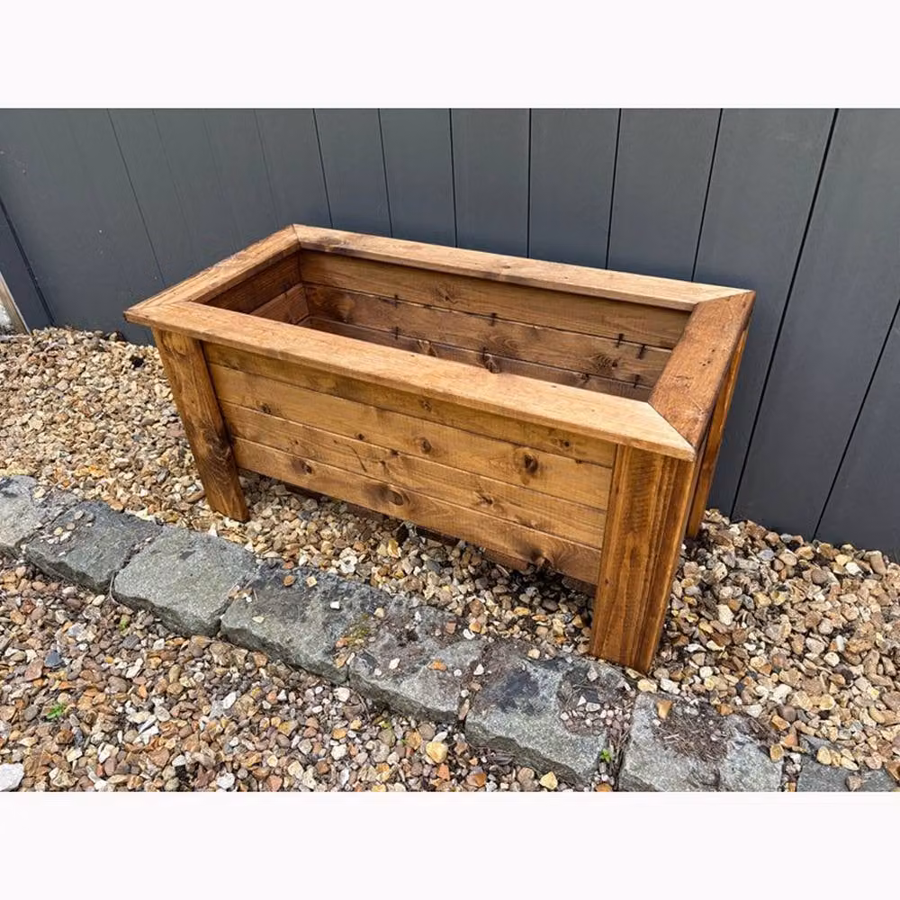Charles Taylor Multi Pack of 3 Rectangular Large Trough Planters in Brown – 2