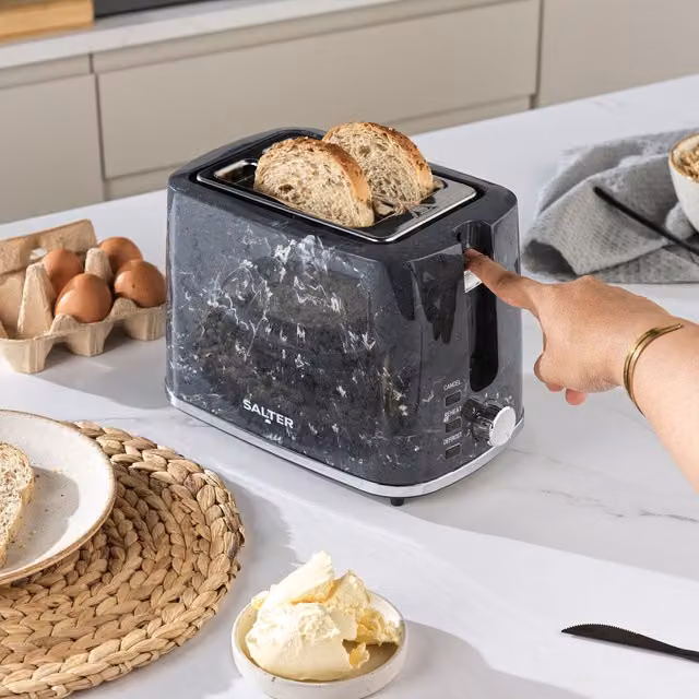 Salter Marble 2 Slice Toaster in Black