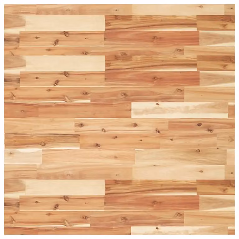 Berkfield Home Square Acacia Wood Table Top, Brown, W/D/H: 80 x 80 x 4 cm