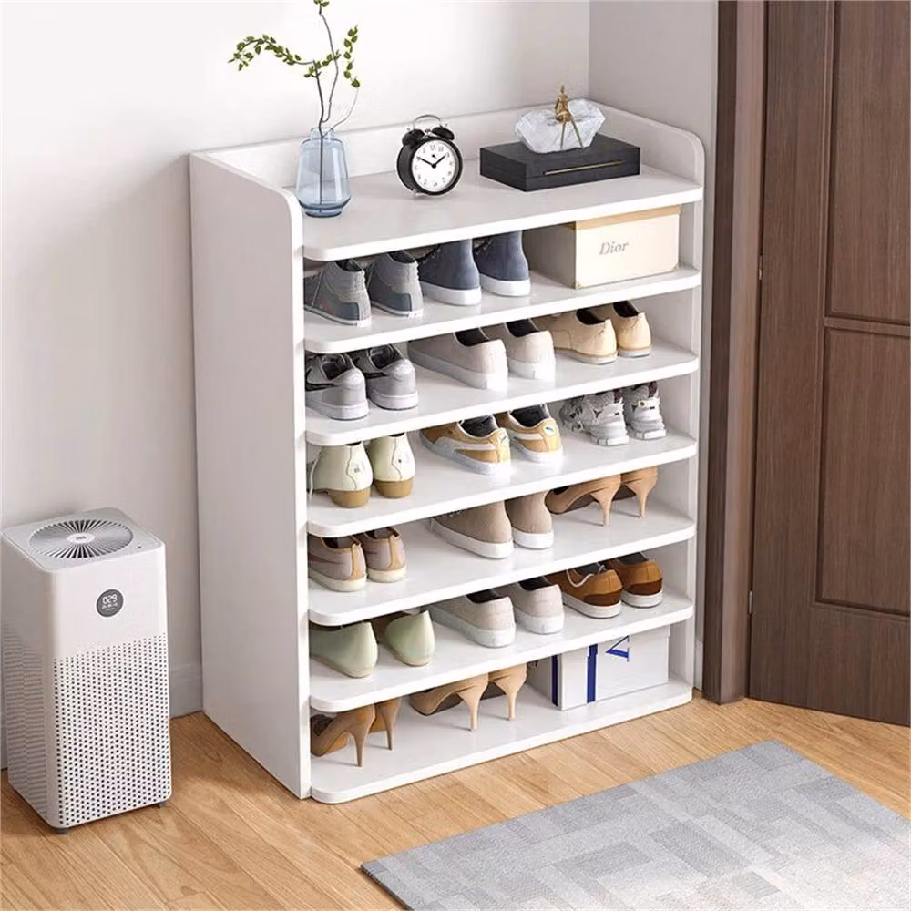 Nordara 7 Tier Wooden Shoe Rack Storage Organiser in White – 3