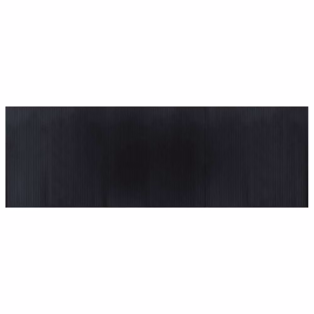 Berkfield Home Rectangular Black Bamboo and Polypropylene Rug, W: 100 cm, L: 300 cm – 2