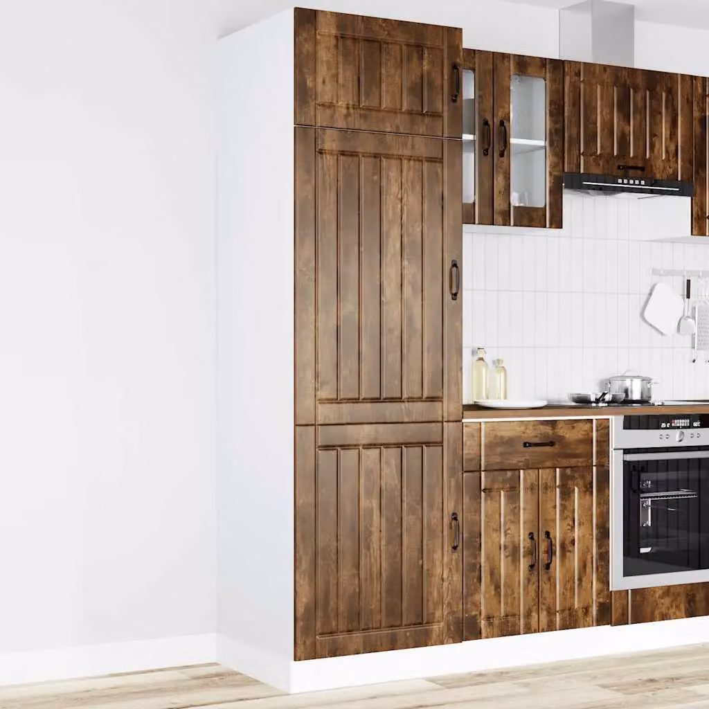 Berkfield Home Lucca Kitchen Cupboard Wall Unit in Smoked Oak Brown – 2