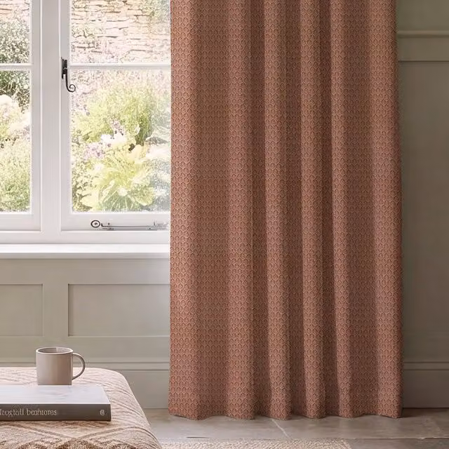 House Llewelyn-Bowen Oak Leaf Made To Measure Blackout Floral Curtains in Sienna Orange