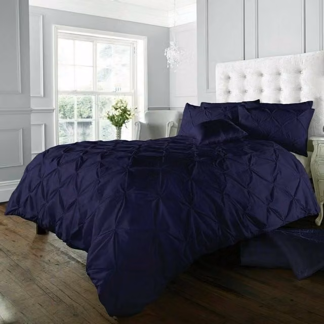 Smart Living Blue Dotted Cotton Polyester Duvet Cover and Pillowcase Set, Duvet Cover: 140 x 200 cm, Pillowcase: 50 x 75 cm