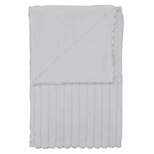 Catherine Lansfield Grey Cosy Ribbed Faux Fur Soft Throw, W: 130 cm, L: 170 cm – 3