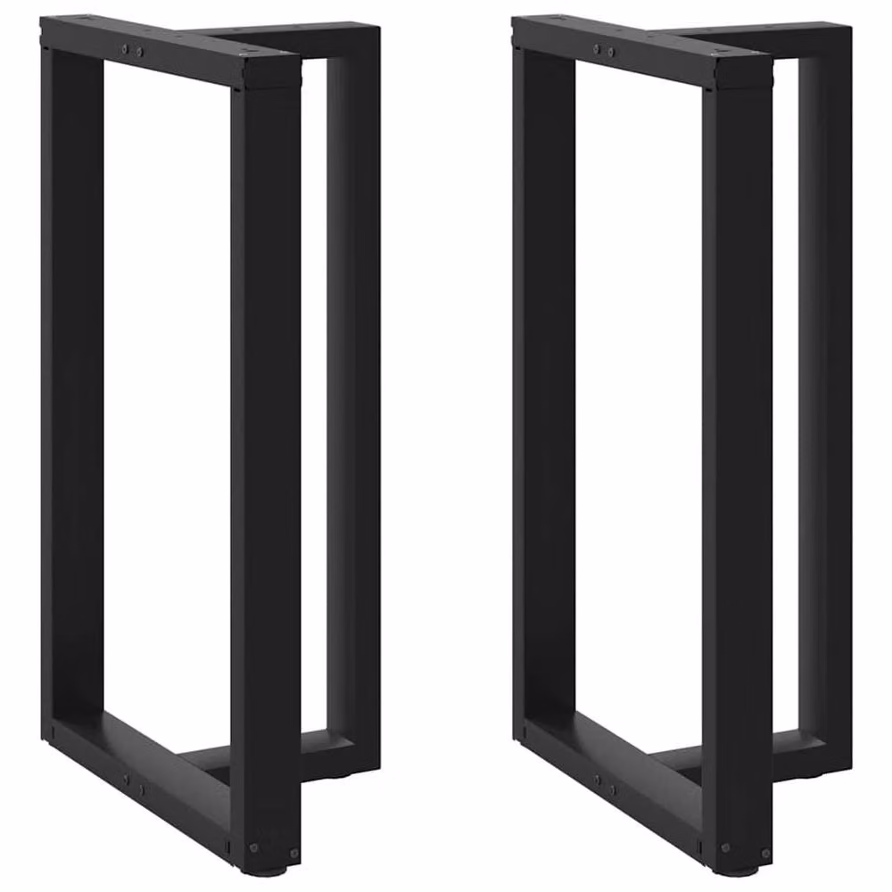 Berkfield Home Modern T-Shaped Bar Table Legs, 2 Pieces, Black Steel, W/D/H: 60 x 35 x 100-101 cm – 2
