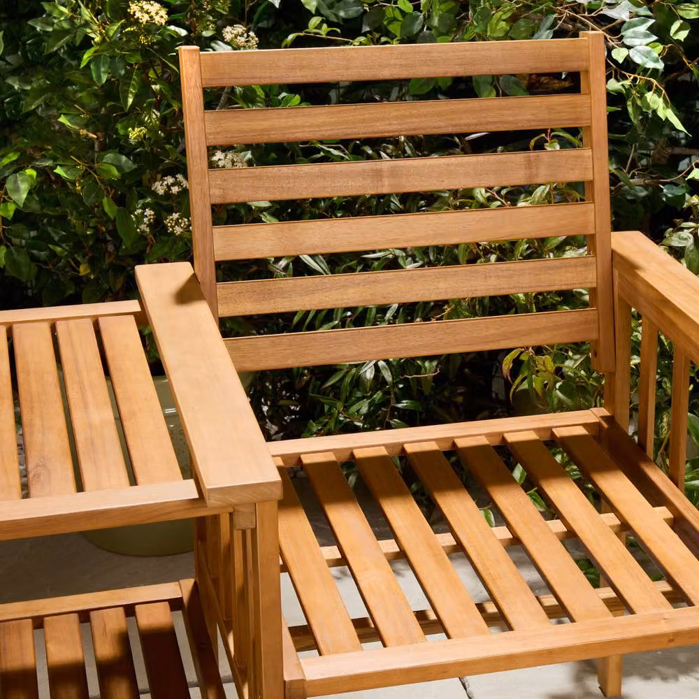 VonHaus Cannes 2 Seater Acacia Wood Garden Love Seat in Brown – 6