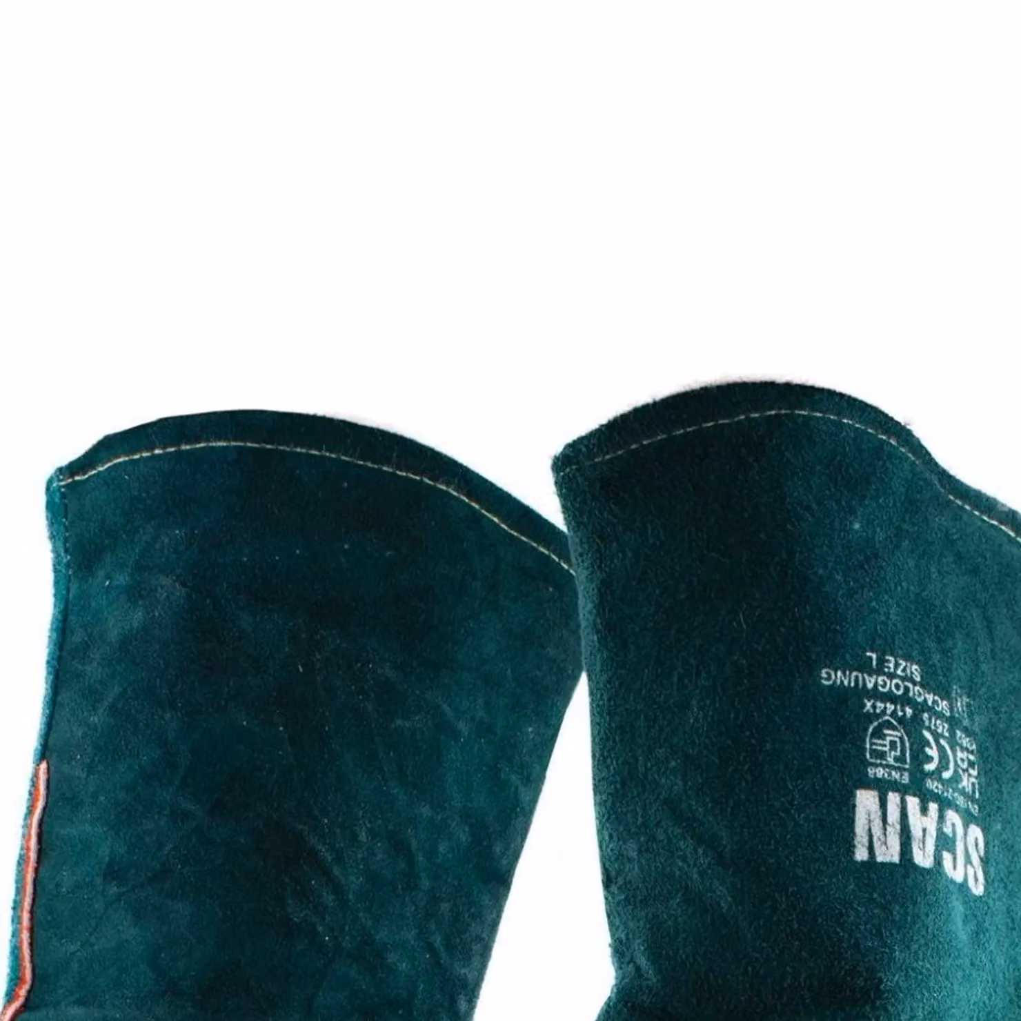 Scan Unisex Leather Gardener's Gauntlets, Green and Multicolour, Length: 40 cm – 2