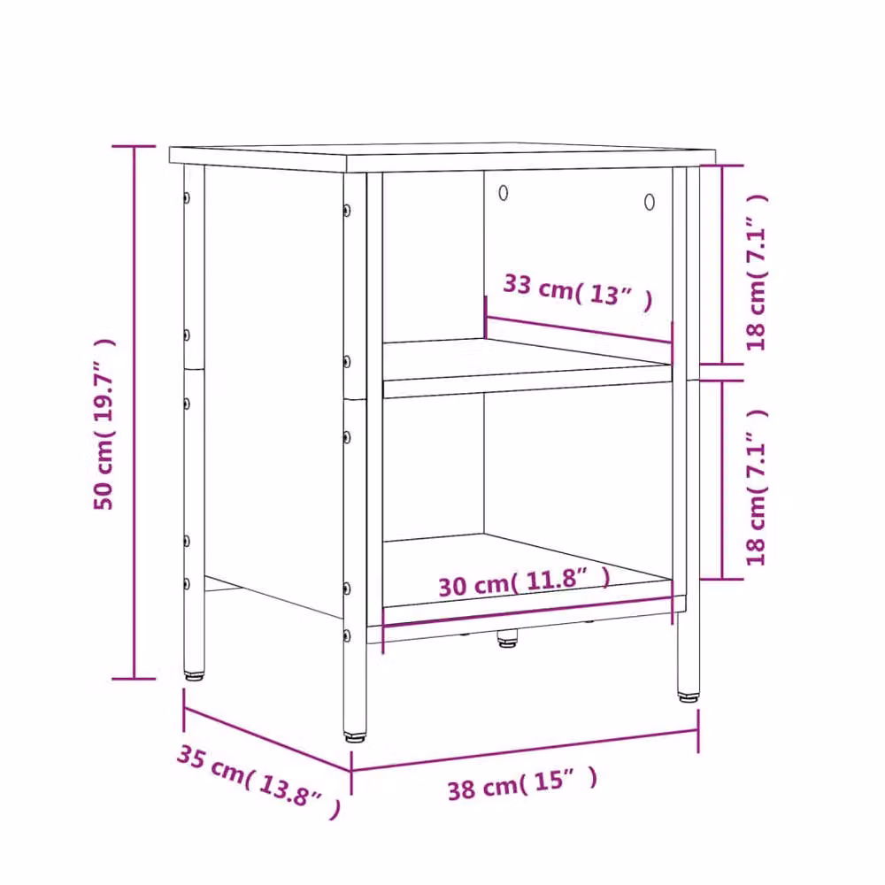 Berkfield Home Industrial Shoe Cabinet in Brown Oak, W/D/H: 38 x 35 x 50 cm – 5