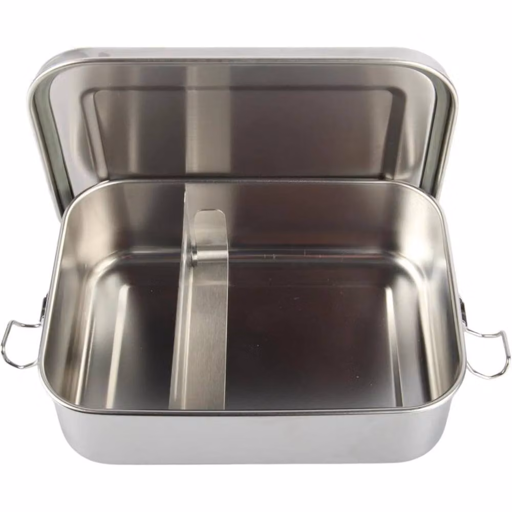 NESTLUNE 4-Piece Silver Metal Bento Lunch Box, 1150ml Stainless Steel Food Container – 3