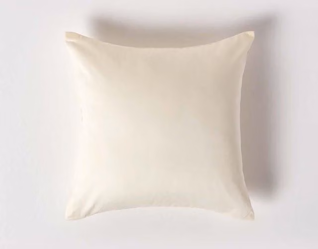 Homescapes Mako Satin Combed Cotton Pillowcase, Beige, 40 x 40 cm