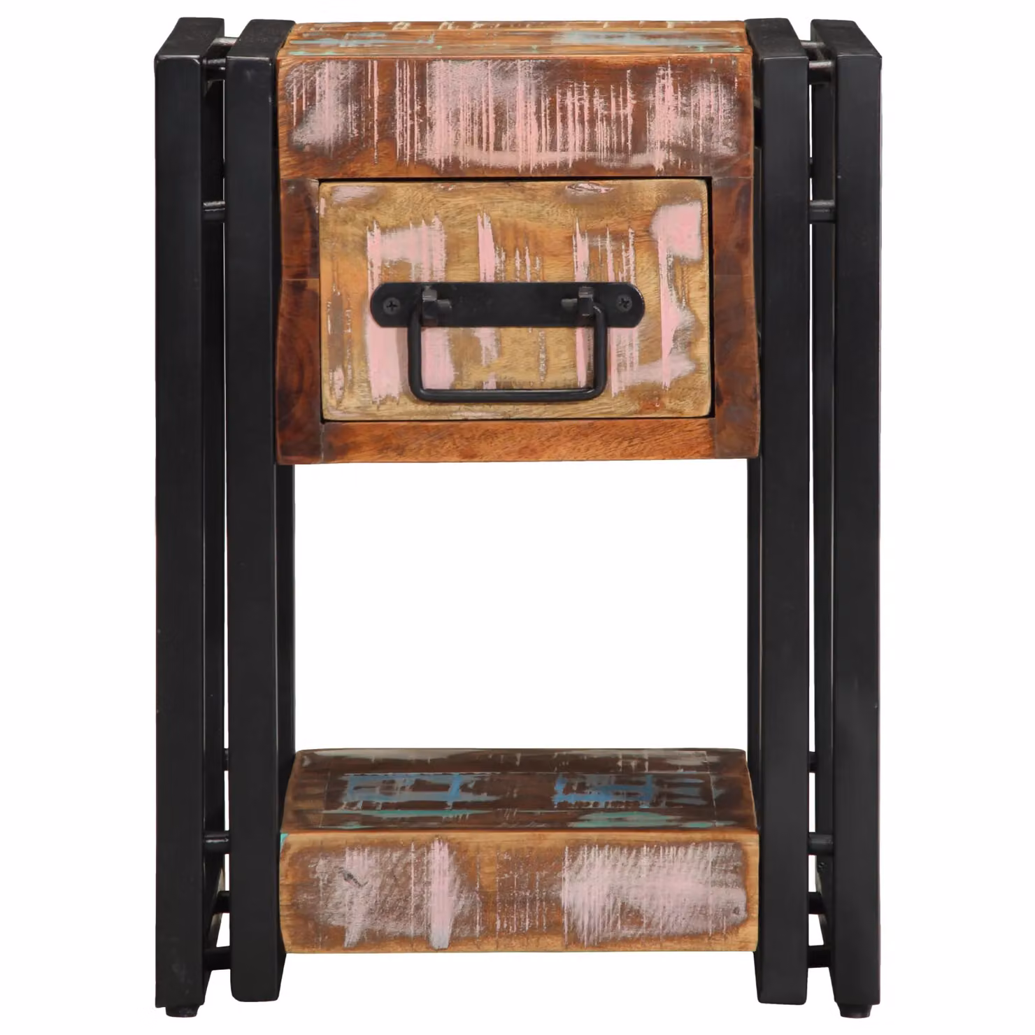 Berkfield Home Rustic Nightstand in Brown Reclaimed Solid Wood W/D/H: 40 x 40 x 40 cm – 3