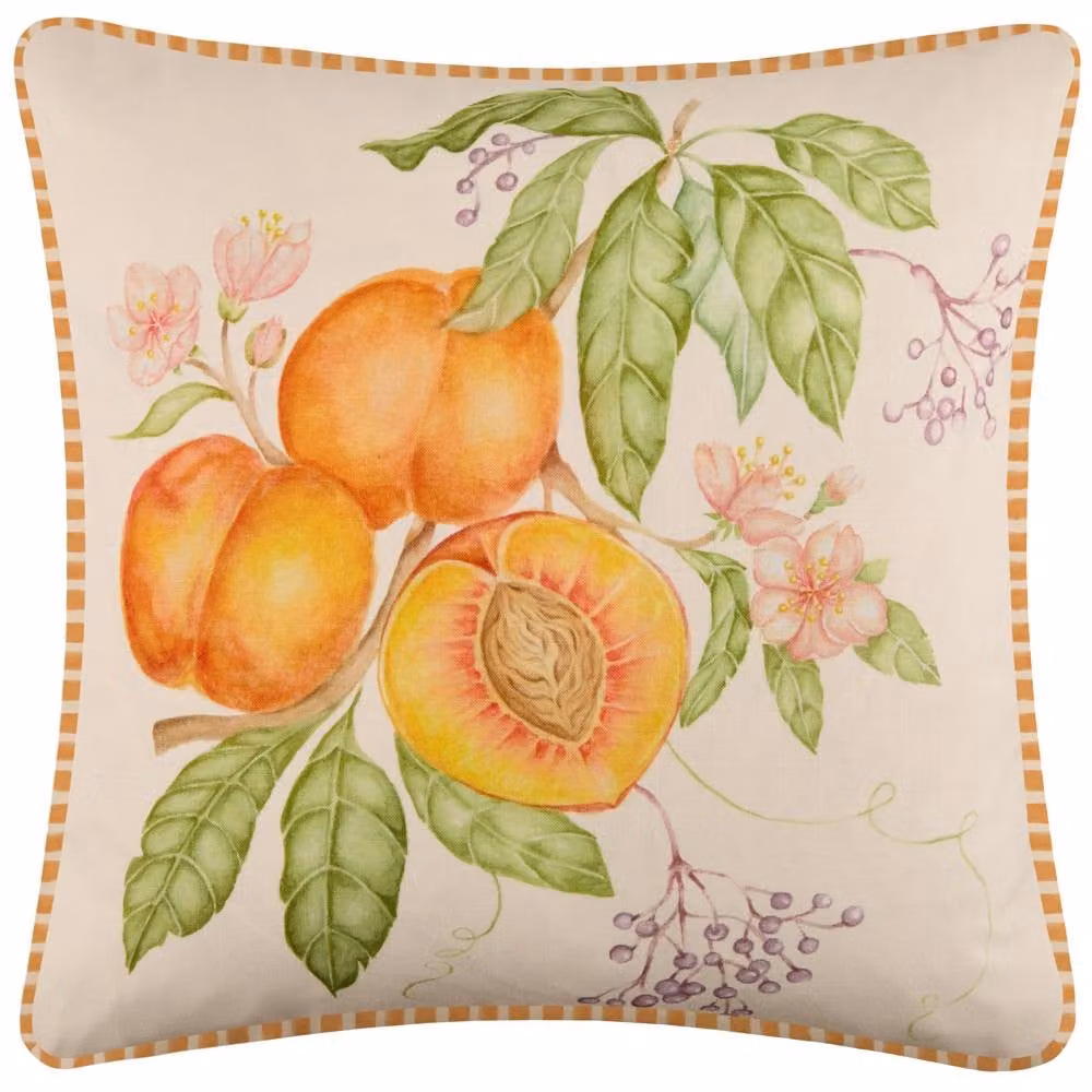 Voyage Maison Peach Harvest Printed Outdoor Cushion, Orange and Multicolour, W/D/H: 43 x 43 x 43 cm – 2