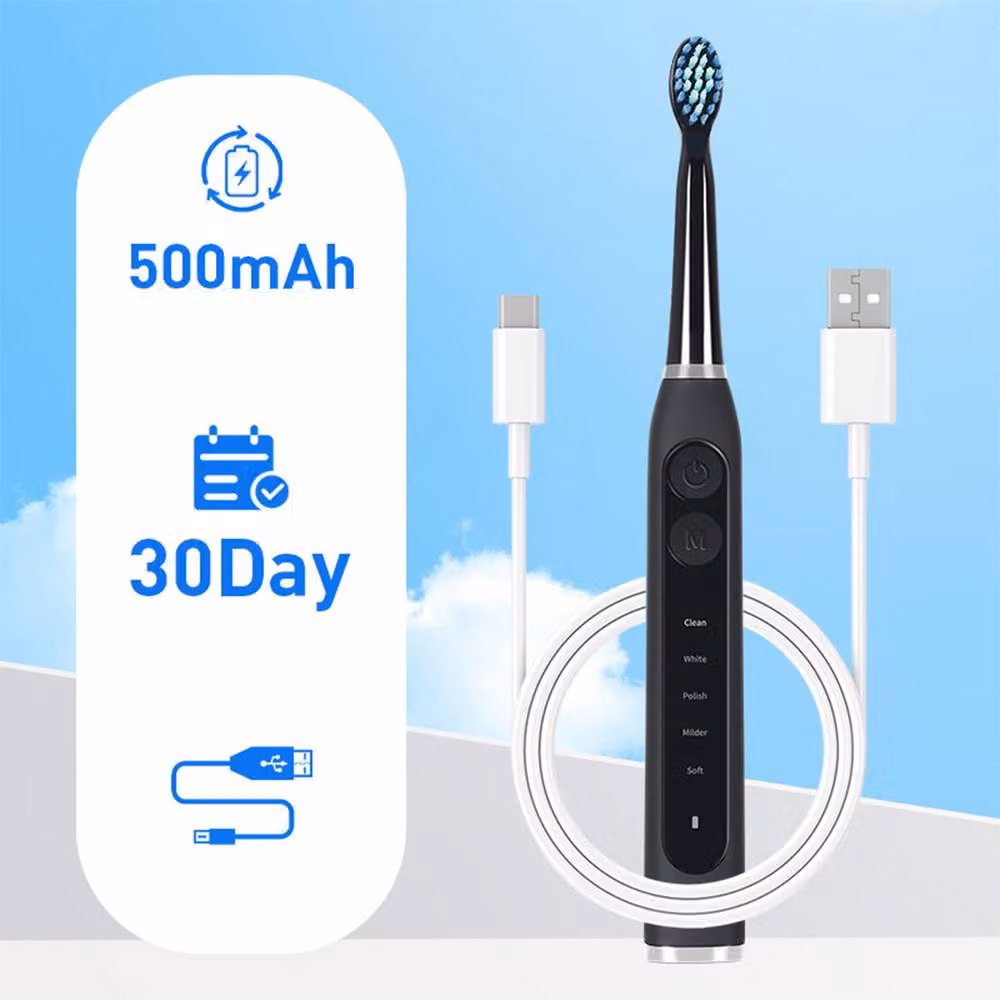 Leaper Rechargeable and Timer-controlled Sonic Smart Electric Toothbrush in Black – 2