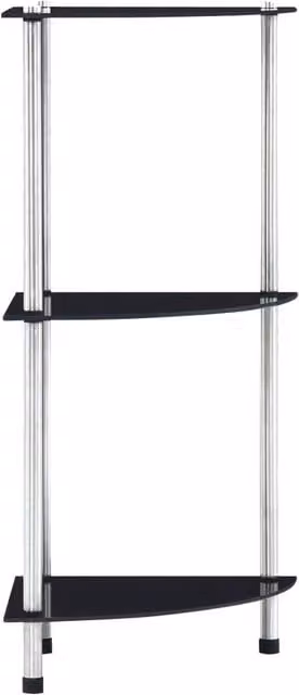 Berkfield Home 3-Tier Black Wall Mounted Shelf with Tempered Glass, W/D/H: 30 x 30 x 67 cm