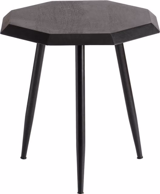 MH London Rolande Mid-Century Octagonal Wood End Table in Black