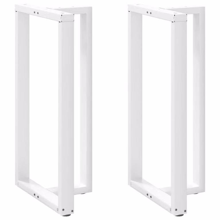 Berkfield Home T-Shaped Bar Table Legs in White Matt Steel, 2 Pieces, W/D/H: 60 x 35 x 110-111 cm