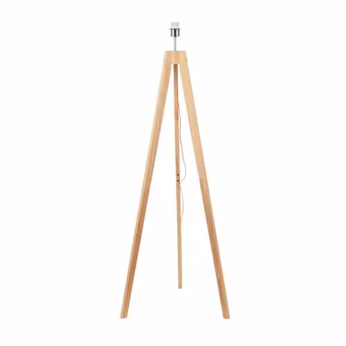 ValueLights Scandinavian Natural Wood Tripod Floor Lamp Base, Brown, H 150 cm x W 50 cm x D 50 cm – 1