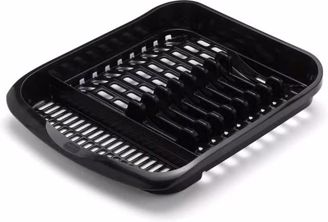 Addis Black Plastic Freestanding Rectangular Cutlery Holder and Plate Rack