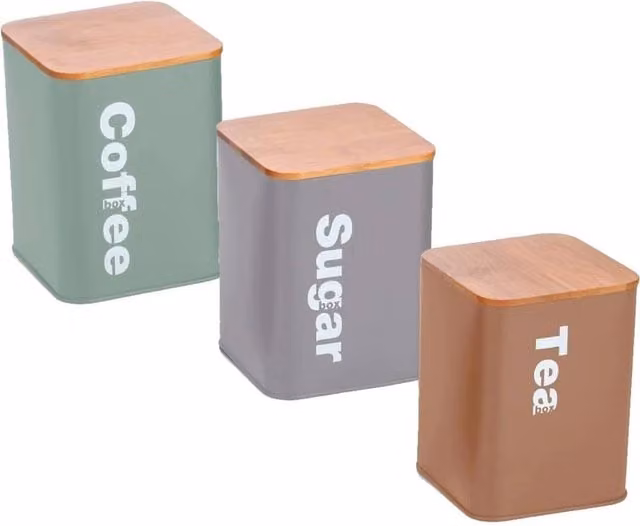 PAWNORA Multicolour Metal Kitchen Storage Canister and Jar Set – 1