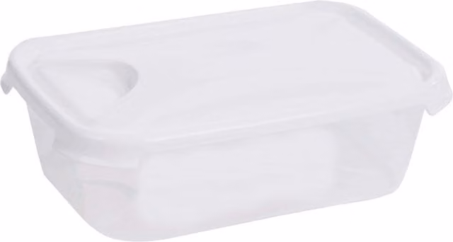 Wham Rectangular Plastic Food Container with Snap Lid, White and Transparent, BPA Free, Freezer, Microwave and Dishwasher Safe