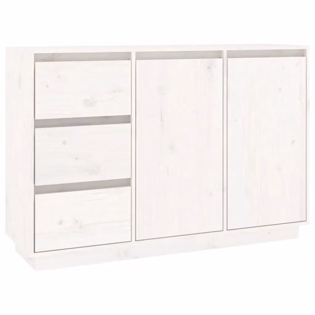 Berkfield Home White Rustic Solid Wood Pine Sideboard W/D/H: 111 x 34 x 75 cm – 2