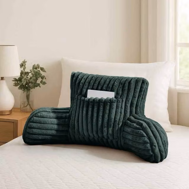 Gaveno Cavailia Ribbed Fleece Cuddle Cushion in Dark Green
