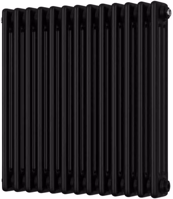 UK Radiators Black 3 Column Steel Radiator H: 60 cm, W: 59.9 cm
