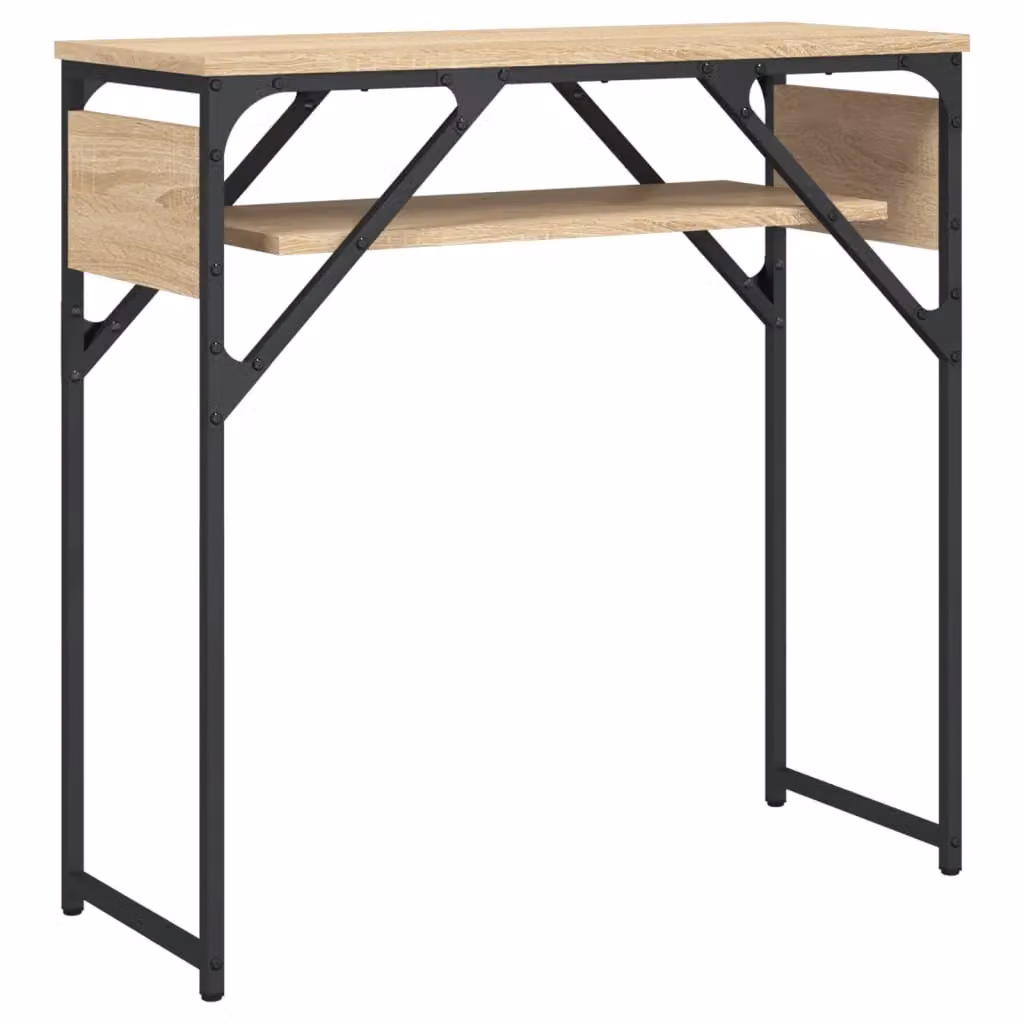 Berkfield Home Console Table with Shelf in Sonoma Oak Brown, W/D/H: 75 x 30 x 75 cm – 2