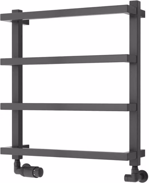 Bathroom Kingdom Glora Anthracite Heated Towel Rail, Grey, H: 55.5 cm, W: 50.0 cm