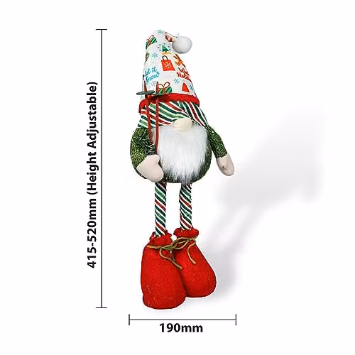 Netagon Loki Scandinavian Christmas Gonk with Extending Legs in Green and Multicolour – 2