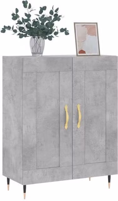 Berkfield Home Modern Sideboard in Concrete Grey, W/D/H: 69.5 x 34 x 90 cm