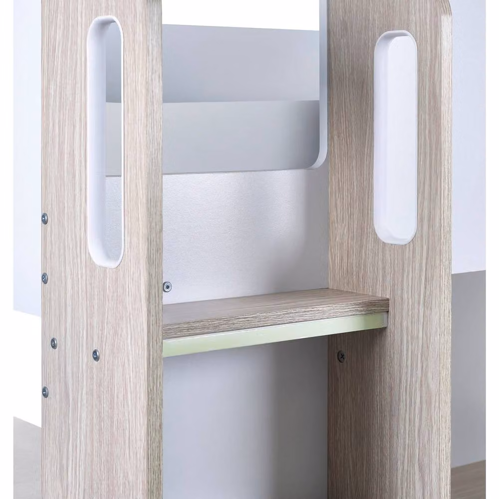 Cheshire Stonewood Single Highsleeper Bed in Pale Wood and White with Drawers and Stairs – 3