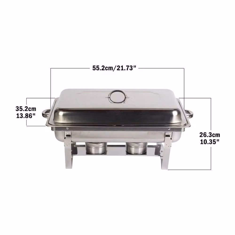 FLAVORA 11L 2 Tray Chafing Dish Food Warmer in Metallic Silver – 2